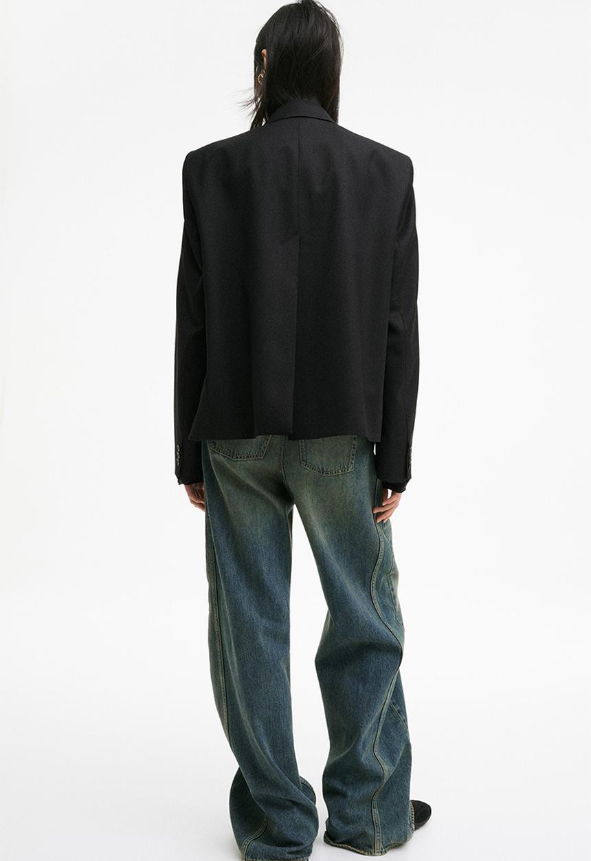 H&M - H&M Studio: Single-breasted wool-blend blazer - black