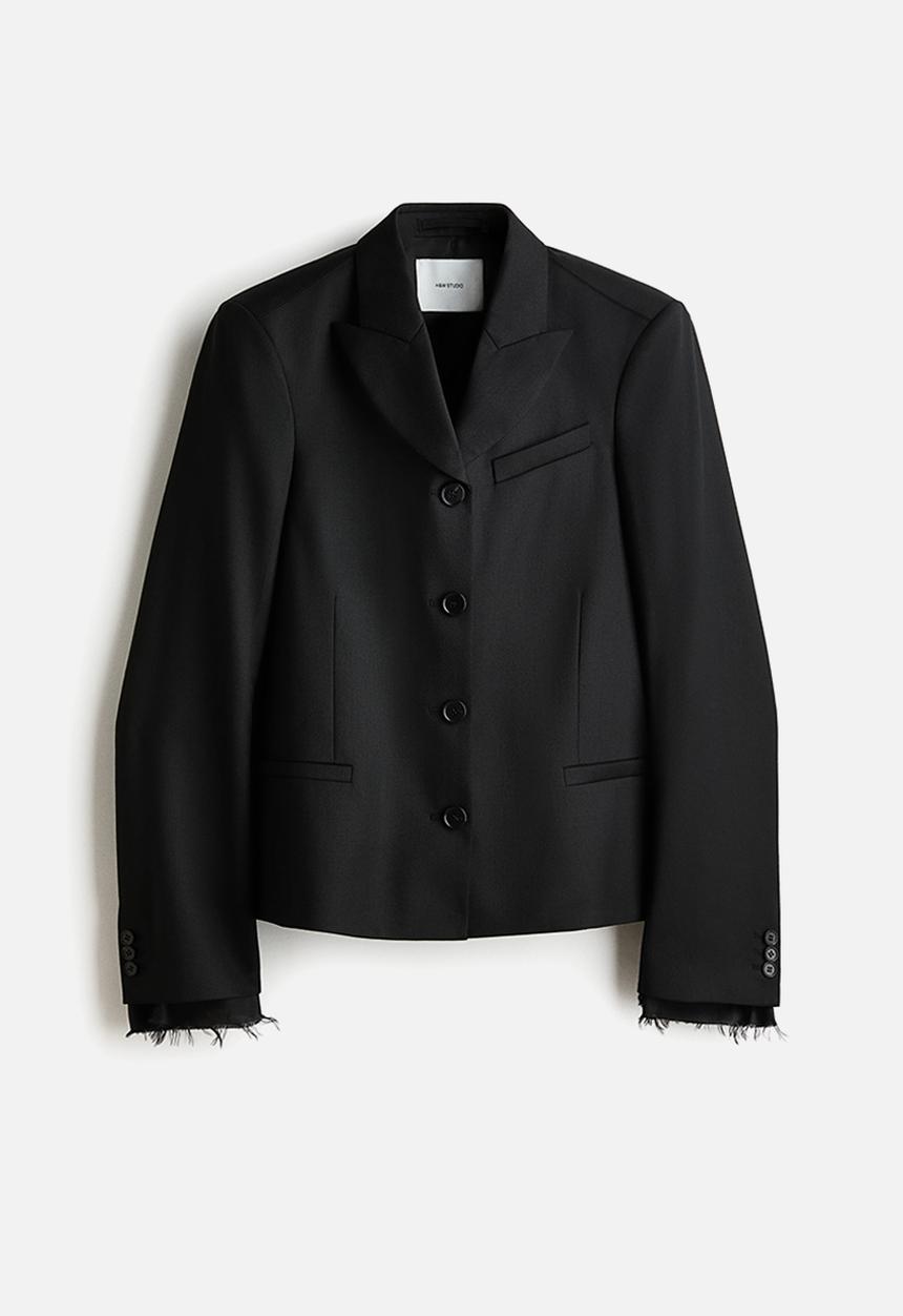 H&M - H&M Studio: Single-breasted wool-blend blazer - black