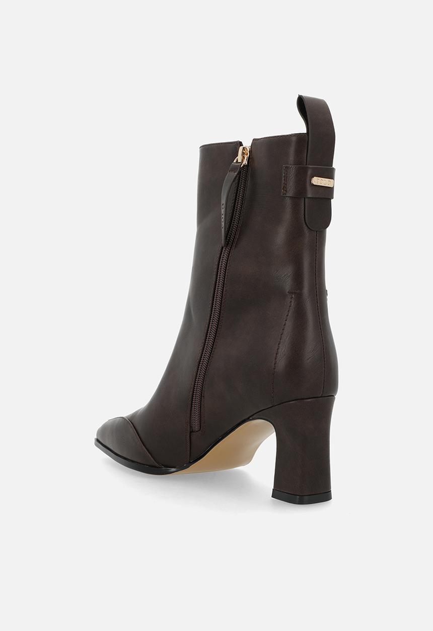 POLO - Slim block heel ankle boot - brown