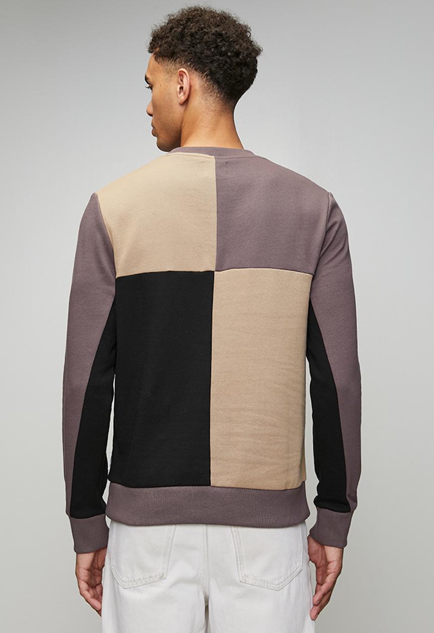 Ben Sherman - Panelled Colour Block Crew Sweater - Cornstalk