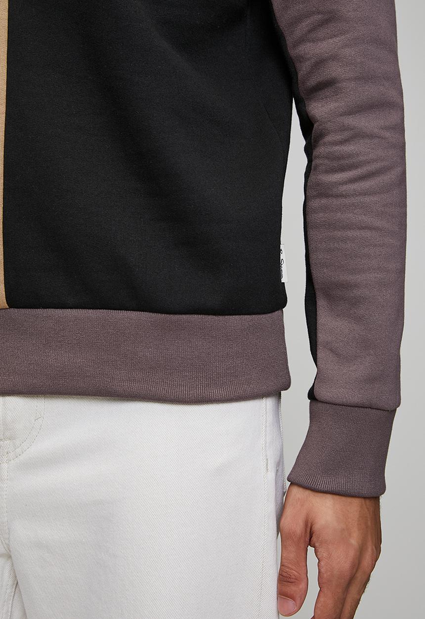 Ben Sherman - Panelled Colour Block Crew Sweater - Cornstalk