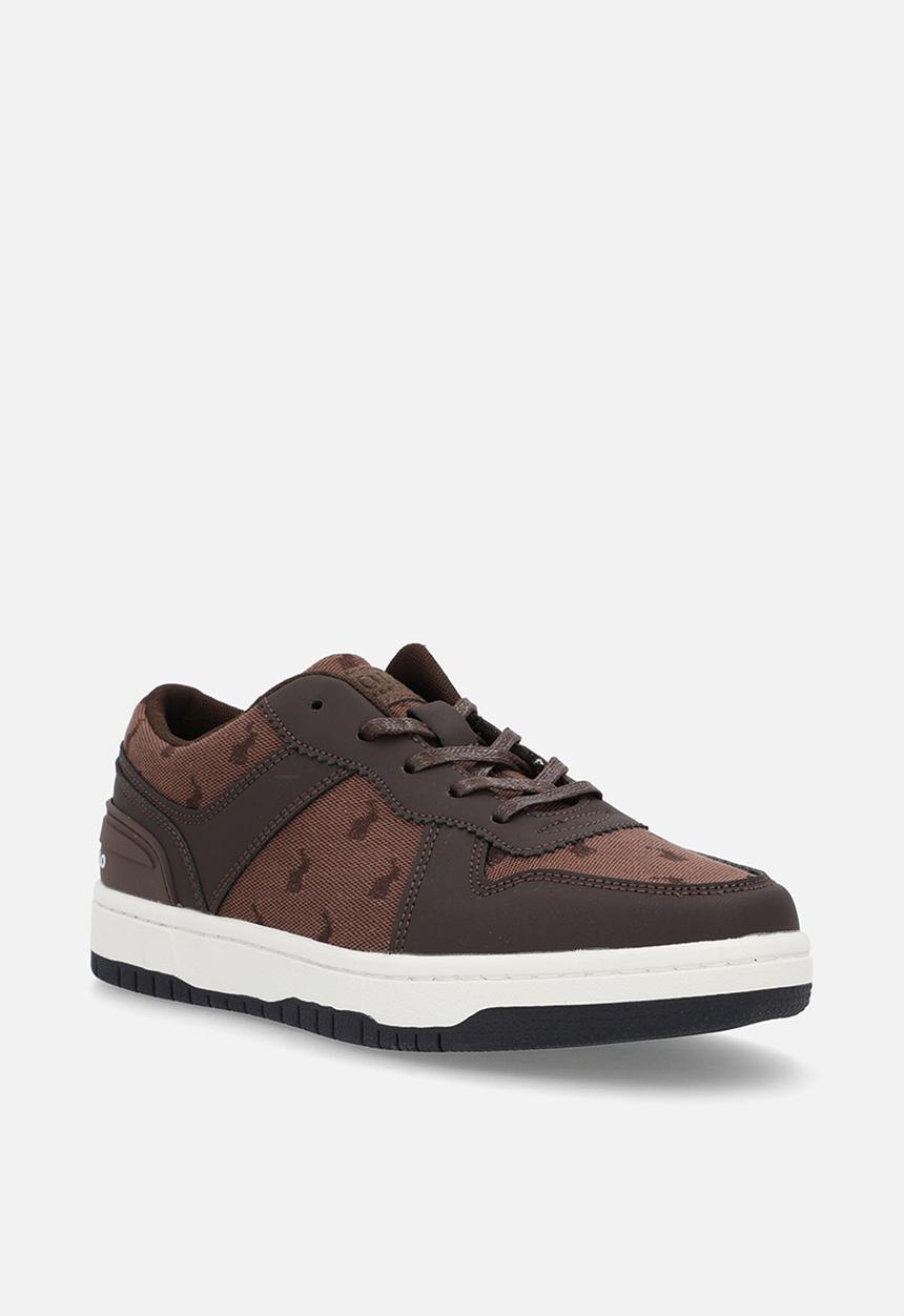POLO - Colour block jacquard monogram sneaker - brown