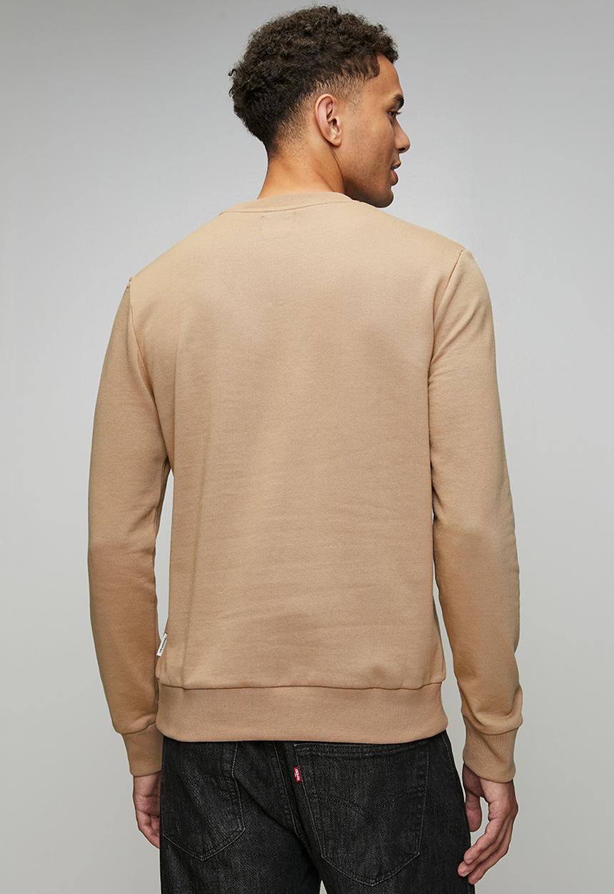Ben Sherman - Chenille Bear Applique Crew Sweater - Cornstalk