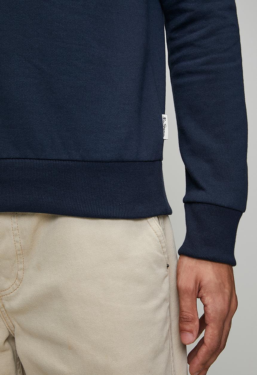 Ben Sherman - Chenille Bear Applique Crew Sweater - Navy