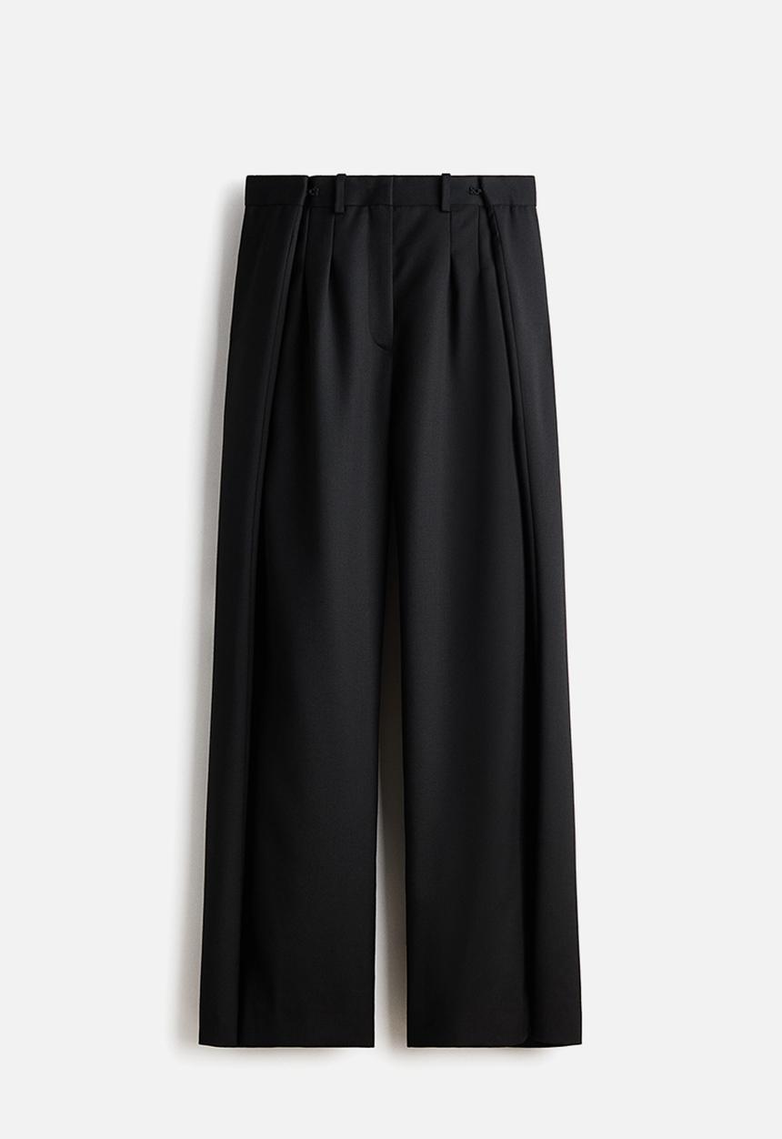 H&M - H&M Studio: Wool-blend tailored trousers - black