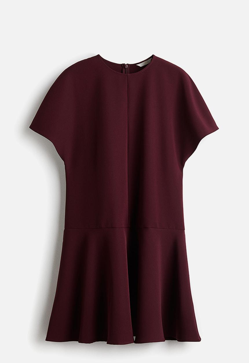 H&M - Butterfly-sleeved dress - burgundy