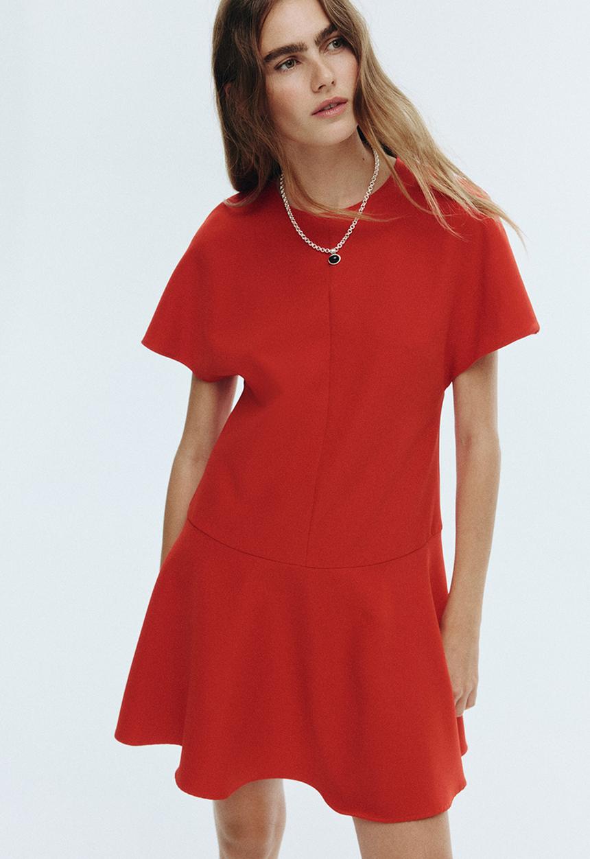 H&M - Butterfly-sleeved dress - red