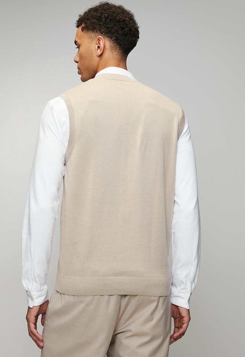 Ben Sherman - Pull Over Knit S/Less - Sustained Grey