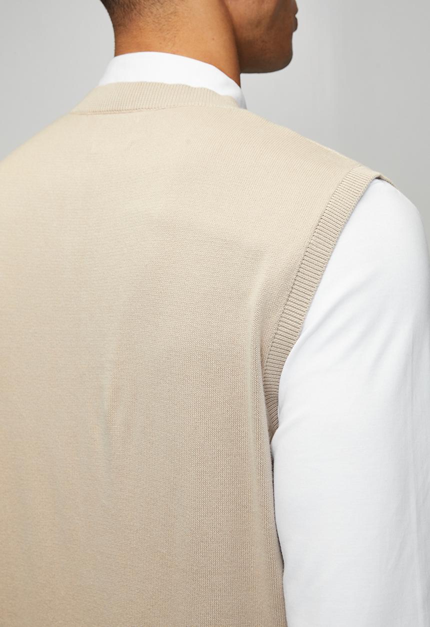 Ben Sherman - Pull Over Knit S/Less - Sustained Grey