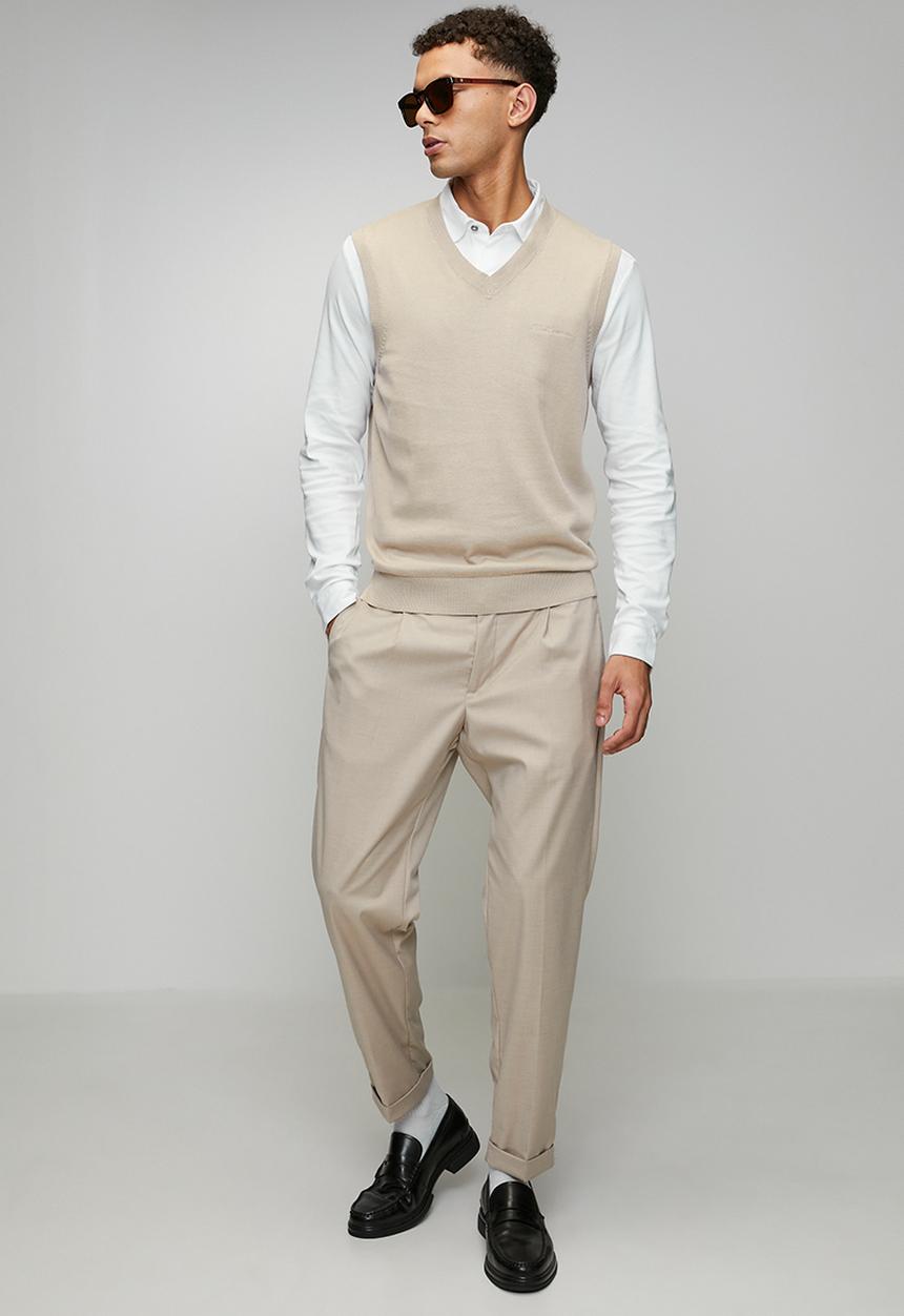 Ben Sherman - Pull Over Knit S/Less - Sustained Grey