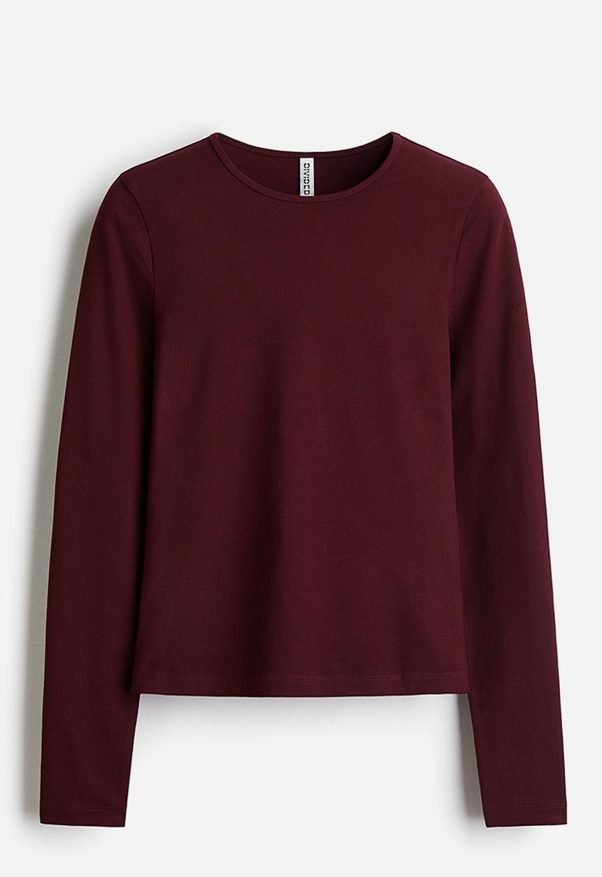 H&M - Soft jersey top - burgundy