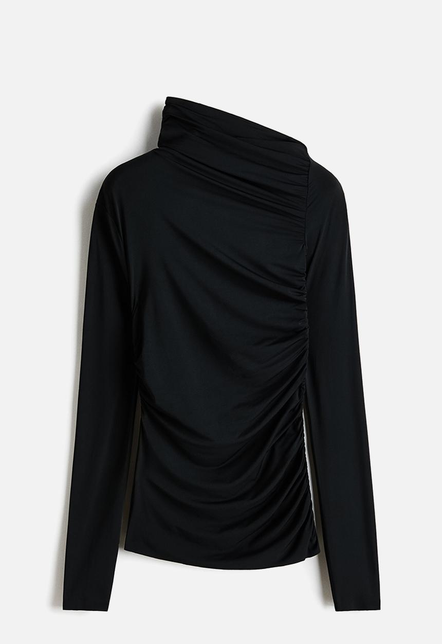H&M Studio: Draped top - black - 1326147001