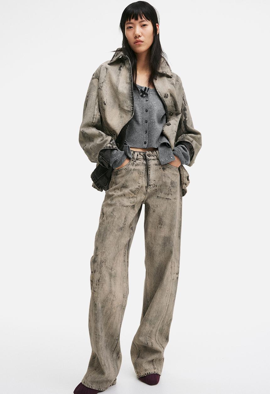H&M - H&M Studio: Painted-look jeans - grey