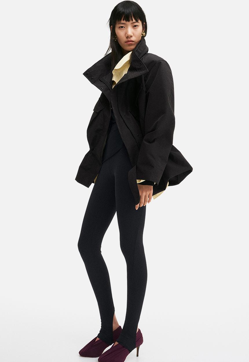 H&M - H&M Studio: Hooded peplum jacket - black