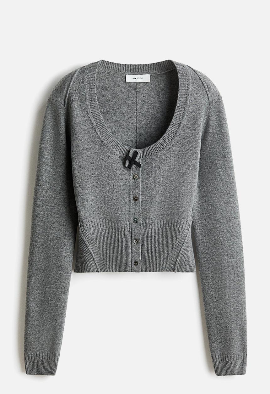 H&M - H&M Studio: Wool cardigan - grey marl