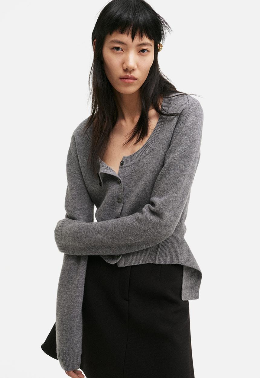 H&M - H&M Studio: Wool cardigan - grey marl