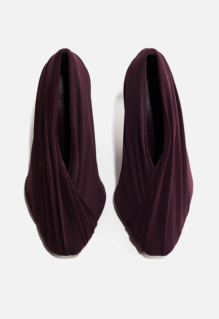 H&M - H&M Studio: Draped court shoes - dark plum purple