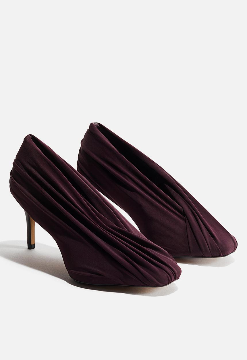 H&M - H&M Studio: Draped court shoes - dark plum purple