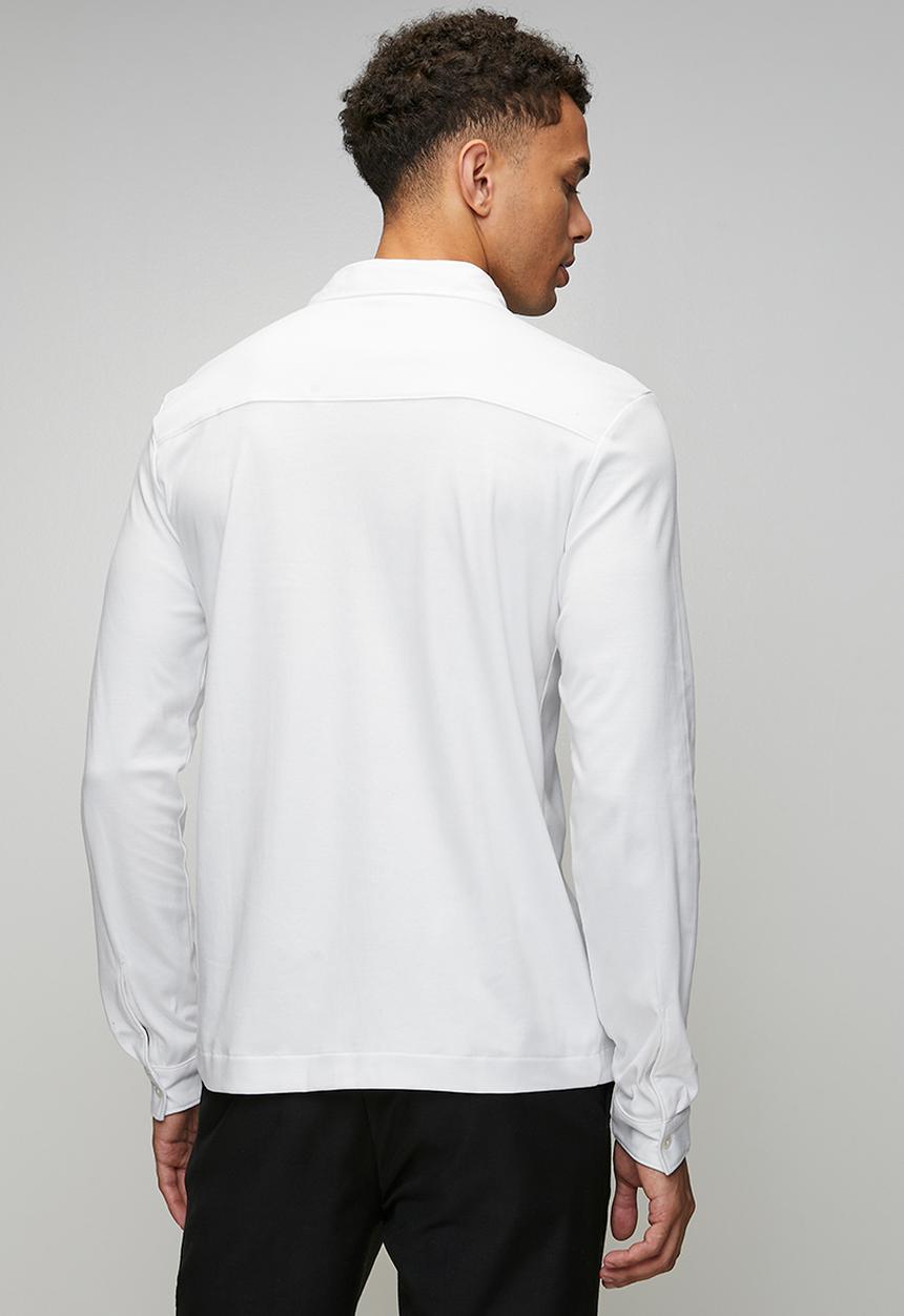 Ben Sherman - Double Knit Interlock Long sleeve shirt - white