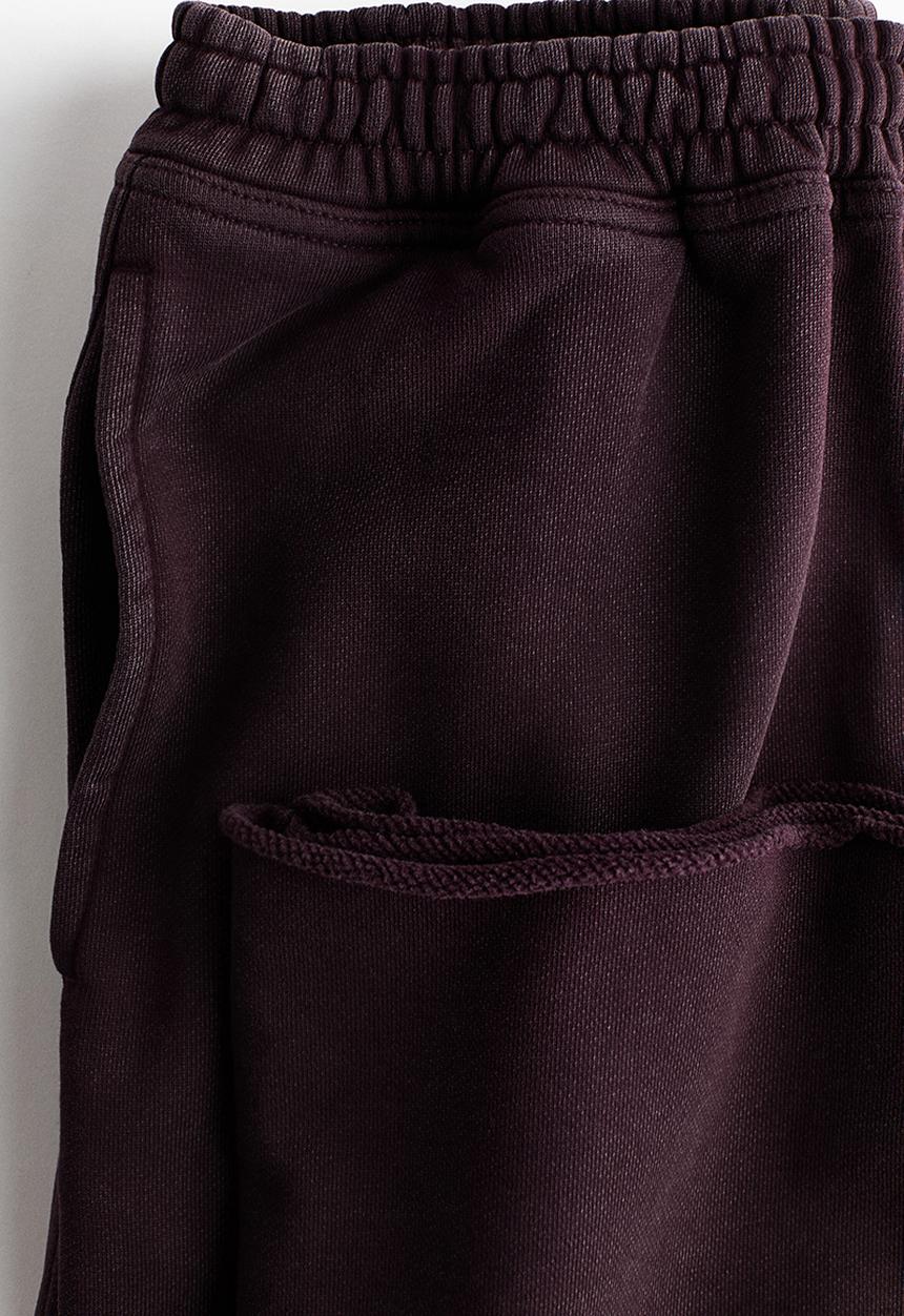 H&M - H&M Studio: Wide cotton joggers - dark plum purple