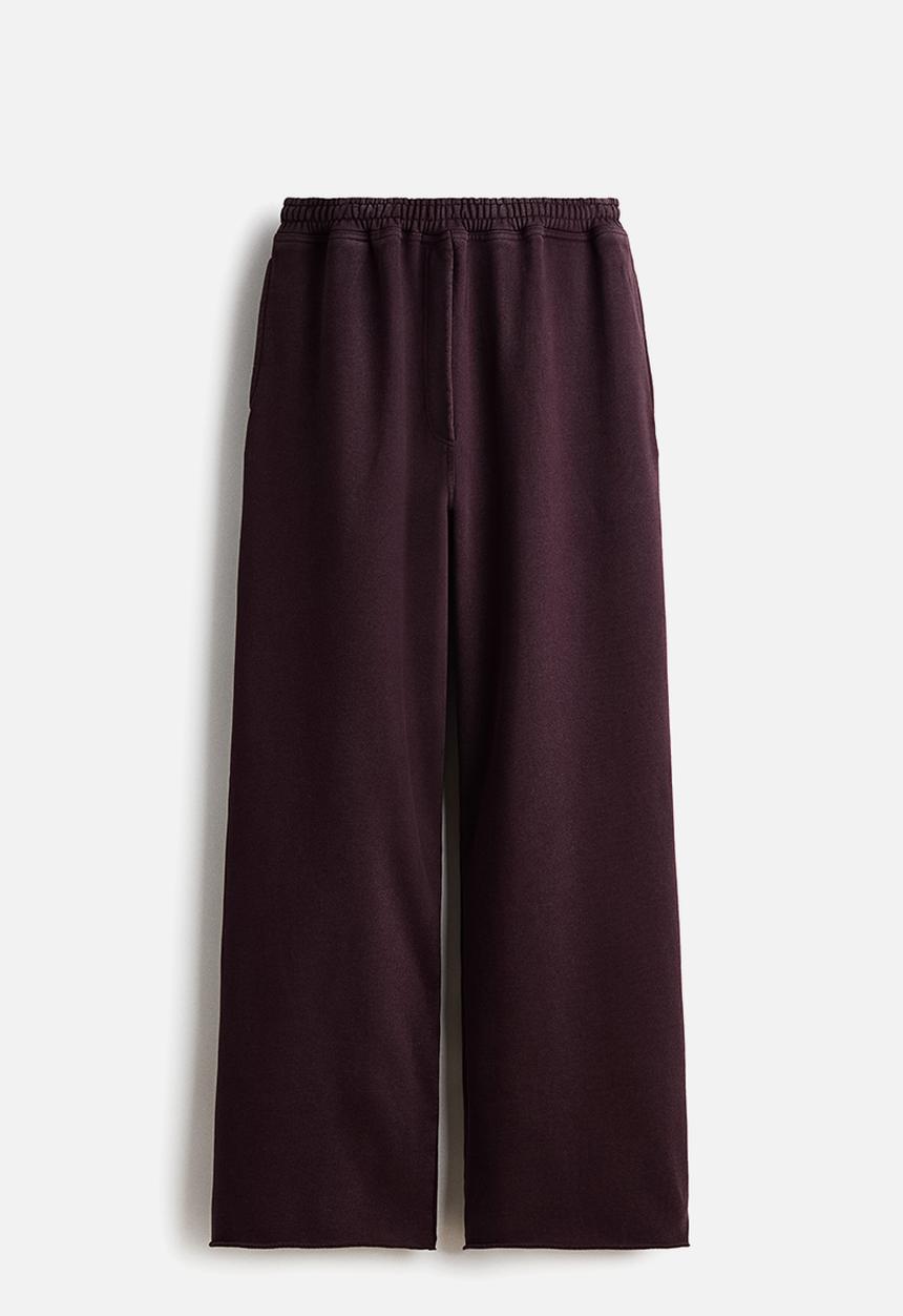 H&M - H&M Studio: Wide cotton joggers - dark plum purple
