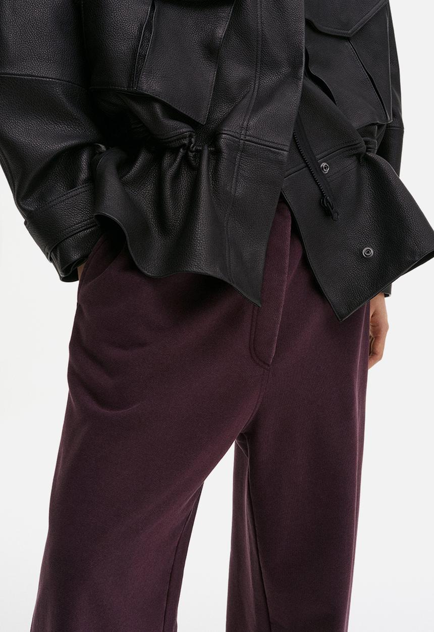 H&M - H&M Studio: Wide cotton joggers - dark plum purple