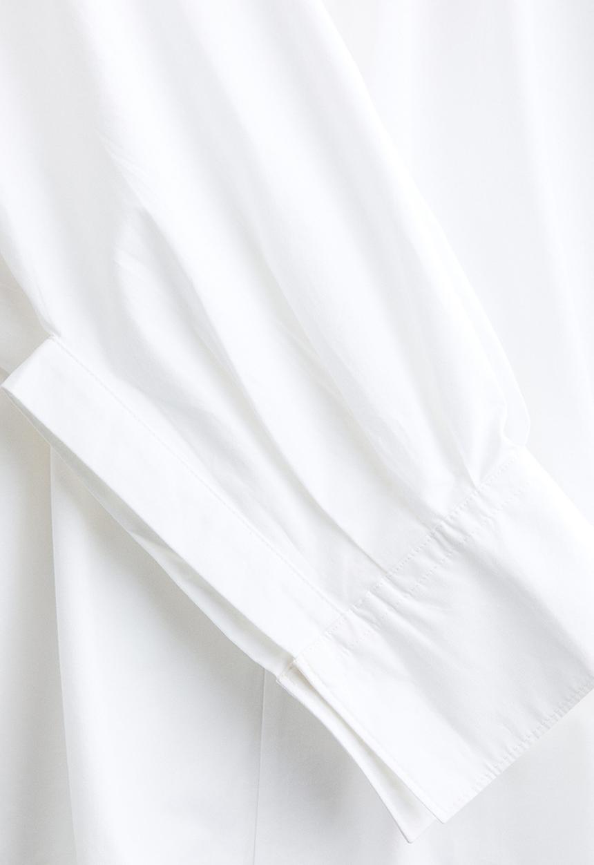 H&M - H&M Studio: Gathered poplin blouse - white