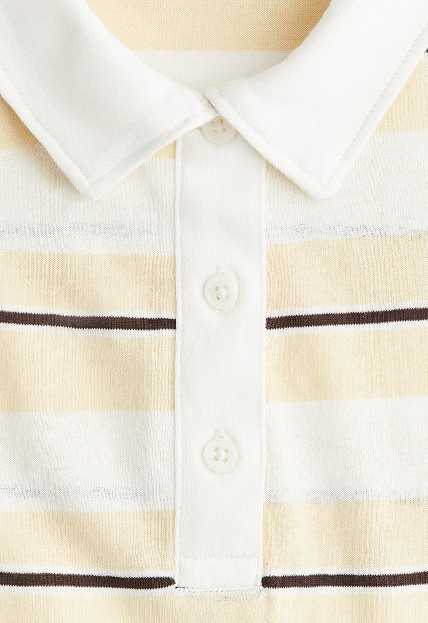 H&M - Cotton polo shirt - light yellow striped