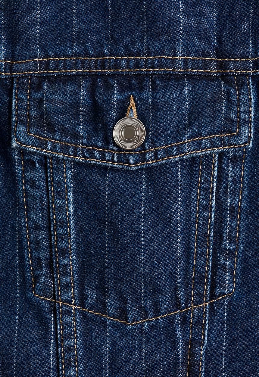 H&M - Denim jacket - denim blue/pinstriped