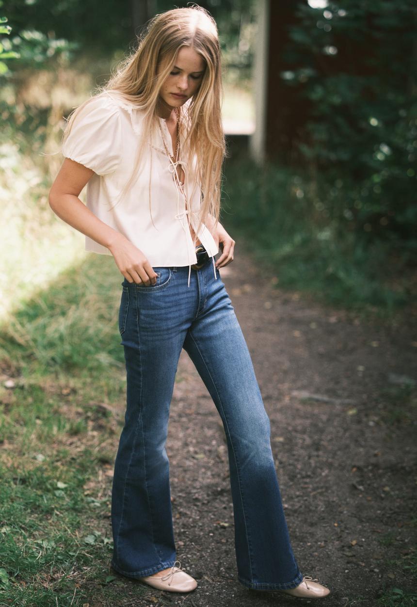 H&M - Tie-front blouse - cream