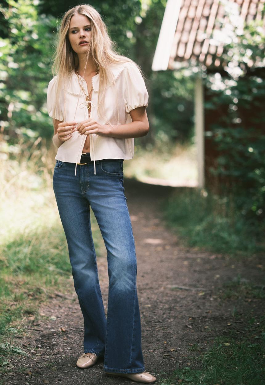 H&M - Tie-front blouse - cream
