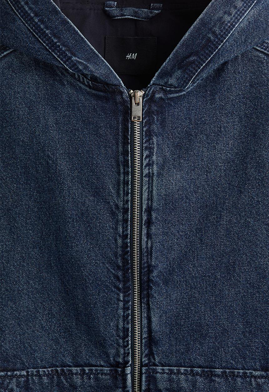 H&M - Loose fit hooded denim jacket - dark denim blue
