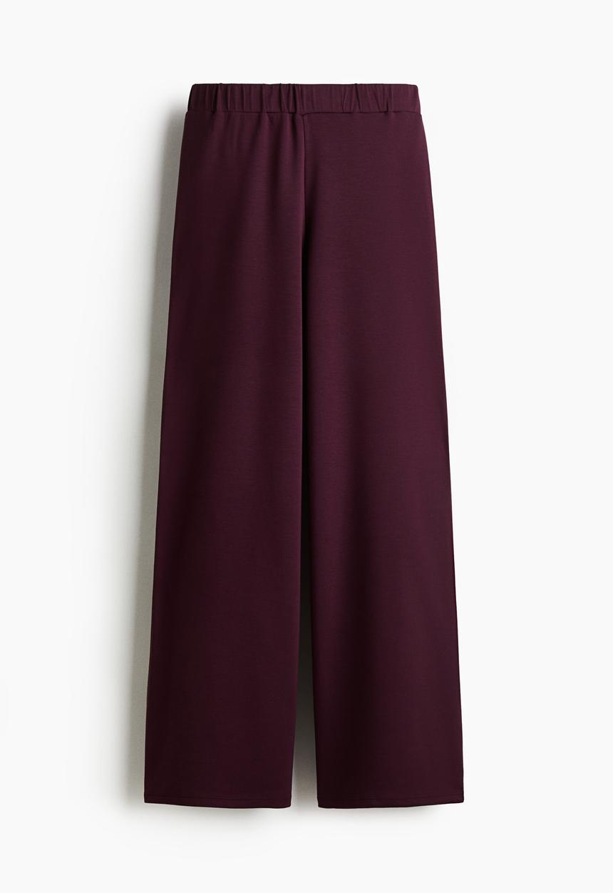 H&M - Wide pull-on trousers - plum purple 