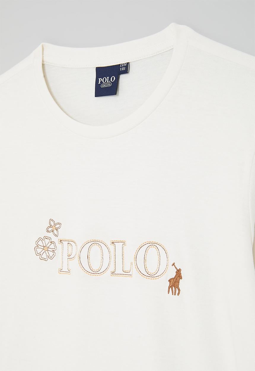 POLO - Kourtney embroidered long sleeve tee - sand