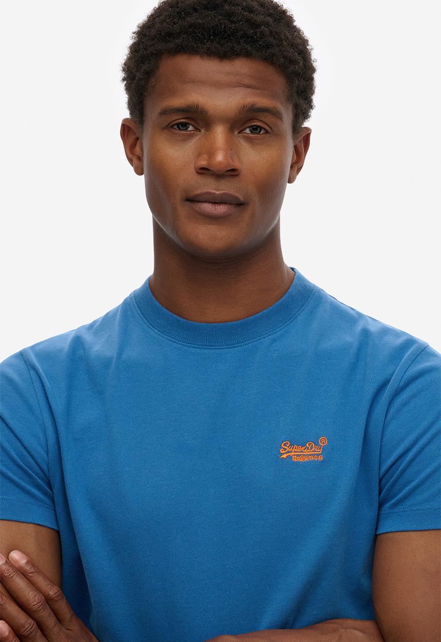 Superdry. - Essential Logo Emb Tee - Pilot Mid Blue