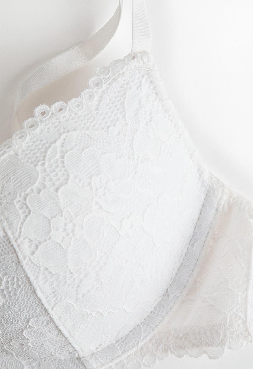 H&M - Lace super push-up bra - white