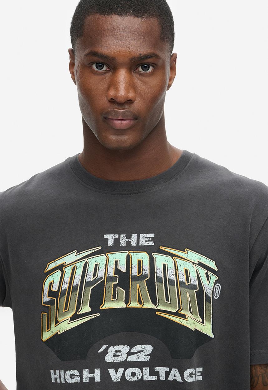 Superdry. - 70s Rock Graphic Band T-shirt - Blackboard
