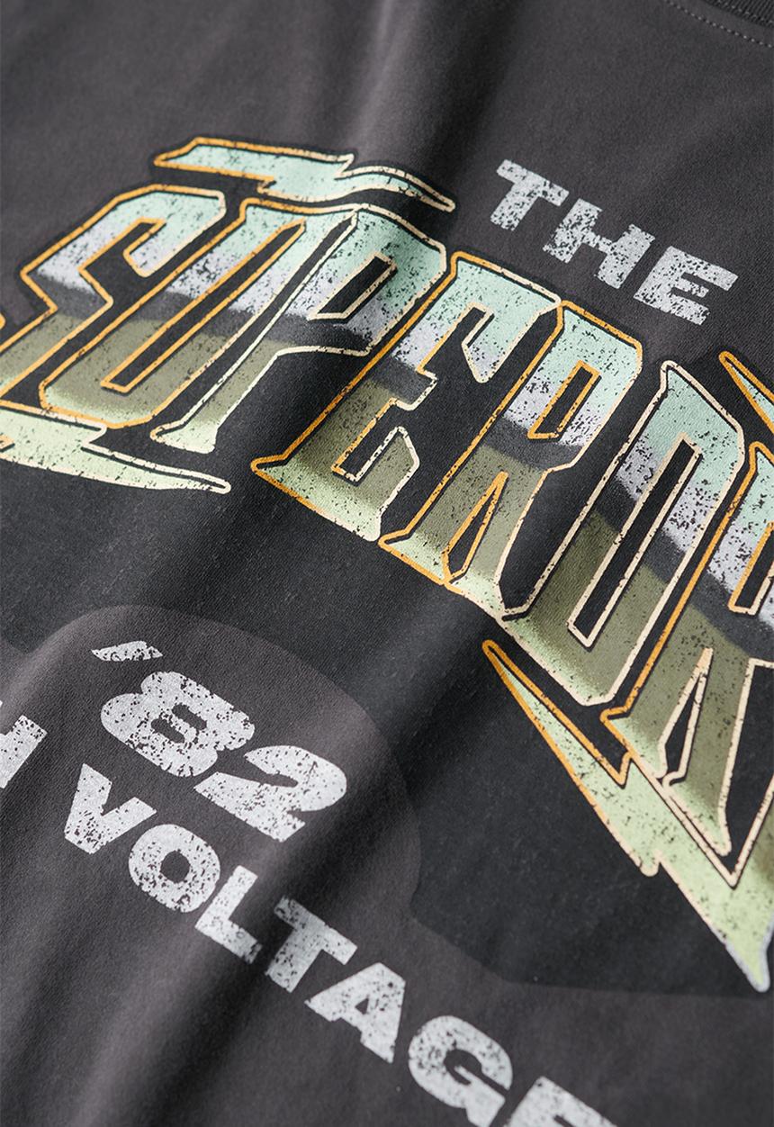 Superdry. - 70s Rock Graphic Band T-shirt - Blackboard