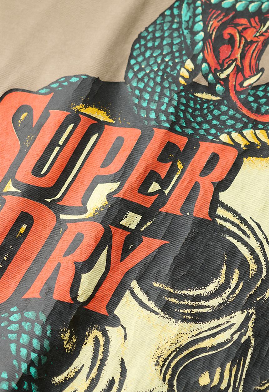 Superdry. - Biker Rock Graphic Loose Tee - 1VV - Brown