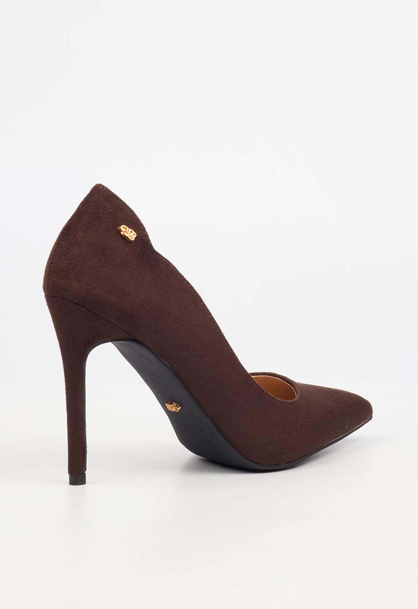 Miss Black - Lola 66 classic scallop heel - chocolate