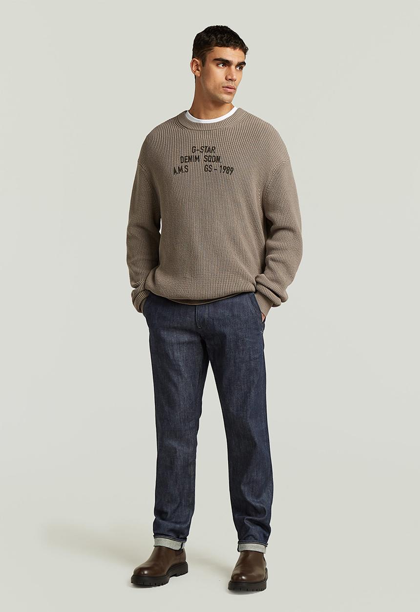 G-STAR - Stencil Gr Loose R Knit - Elephant Skin