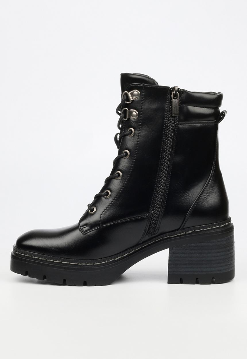Miss Black - Mercy 2 lace up chunky ankle boot - black