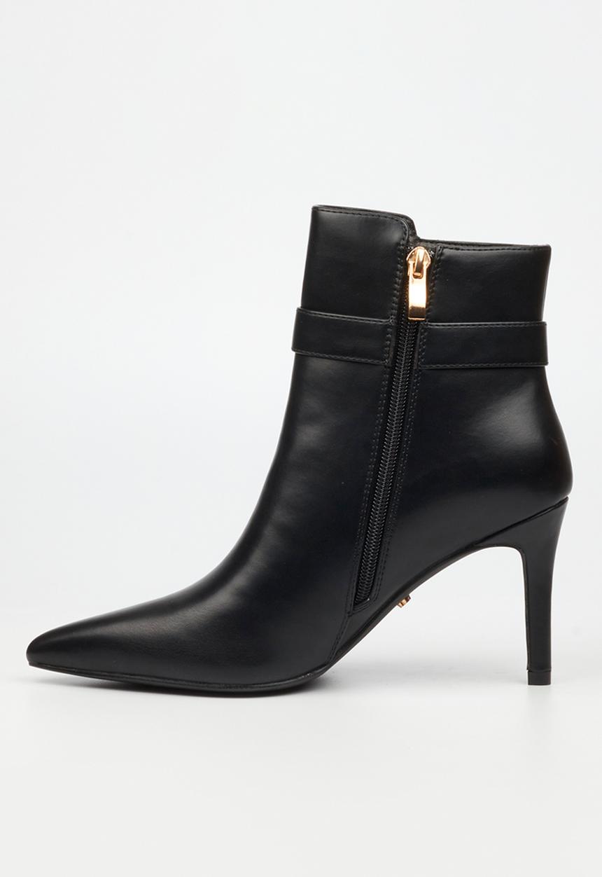 Miss Black - Moss 1 belt buckle heel ankle boot - black