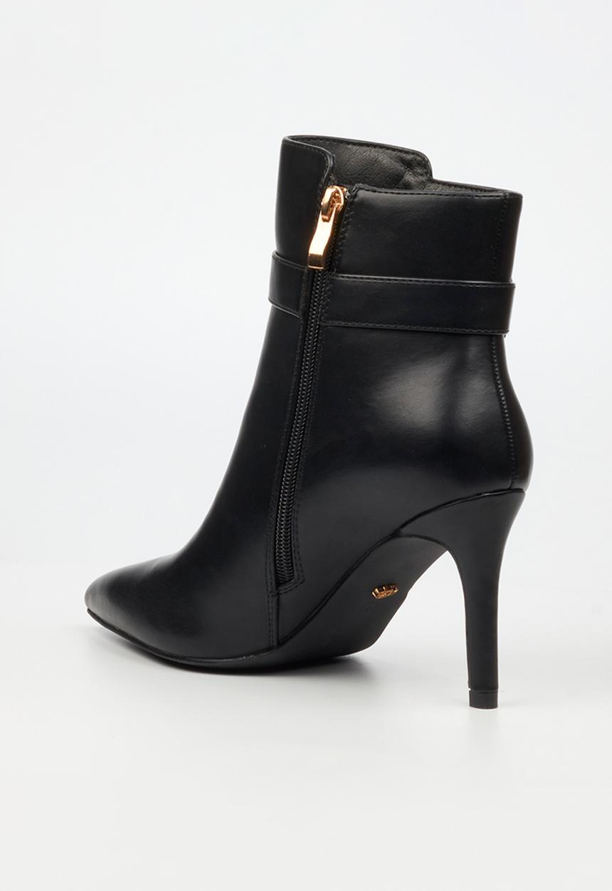 Miss Black - Moss 1 belt buckle heel ankle boot - black