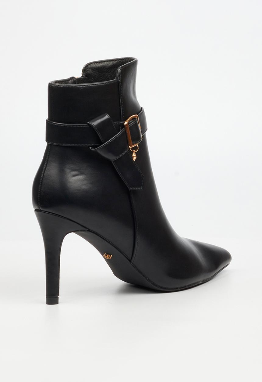 Miss Black - Moss 1 belt buckle heel ankle boot - black