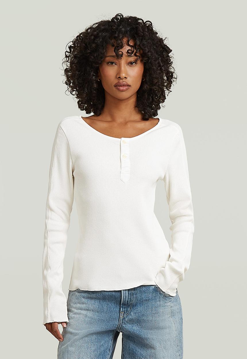 G-STAR - Slim henley r t l\s wmn - Milk