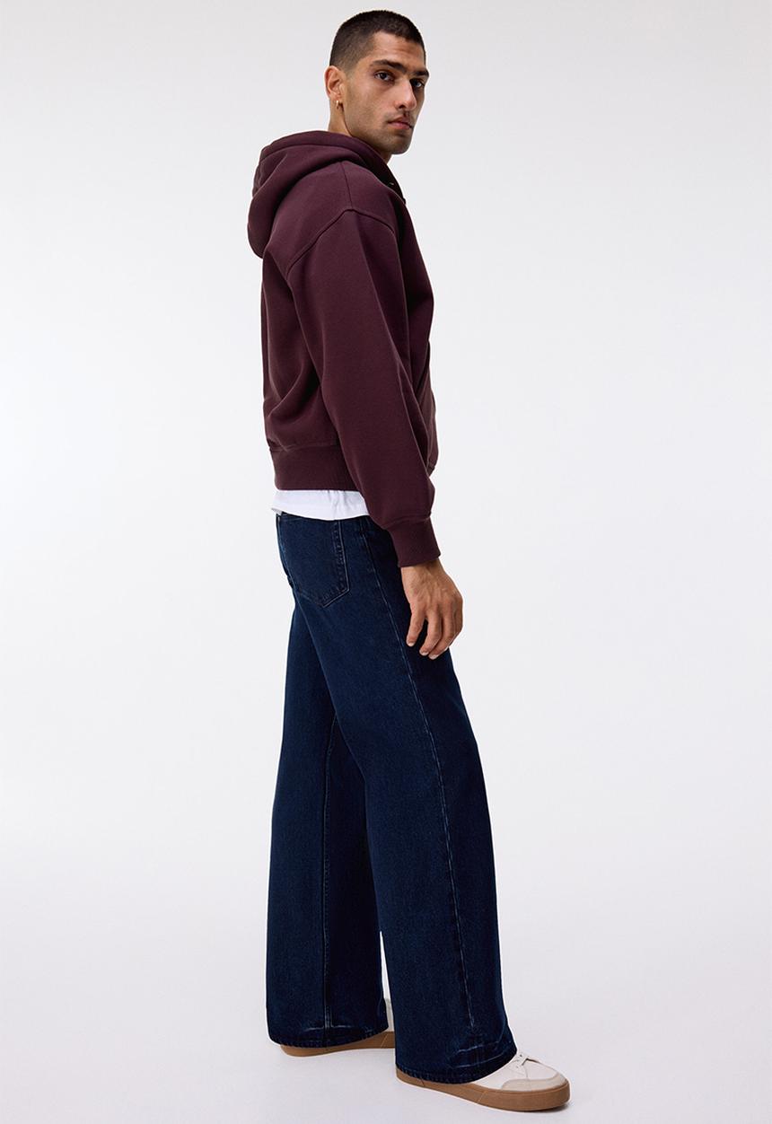 H&M - Oversized fit zip-through hoodie - purple,red