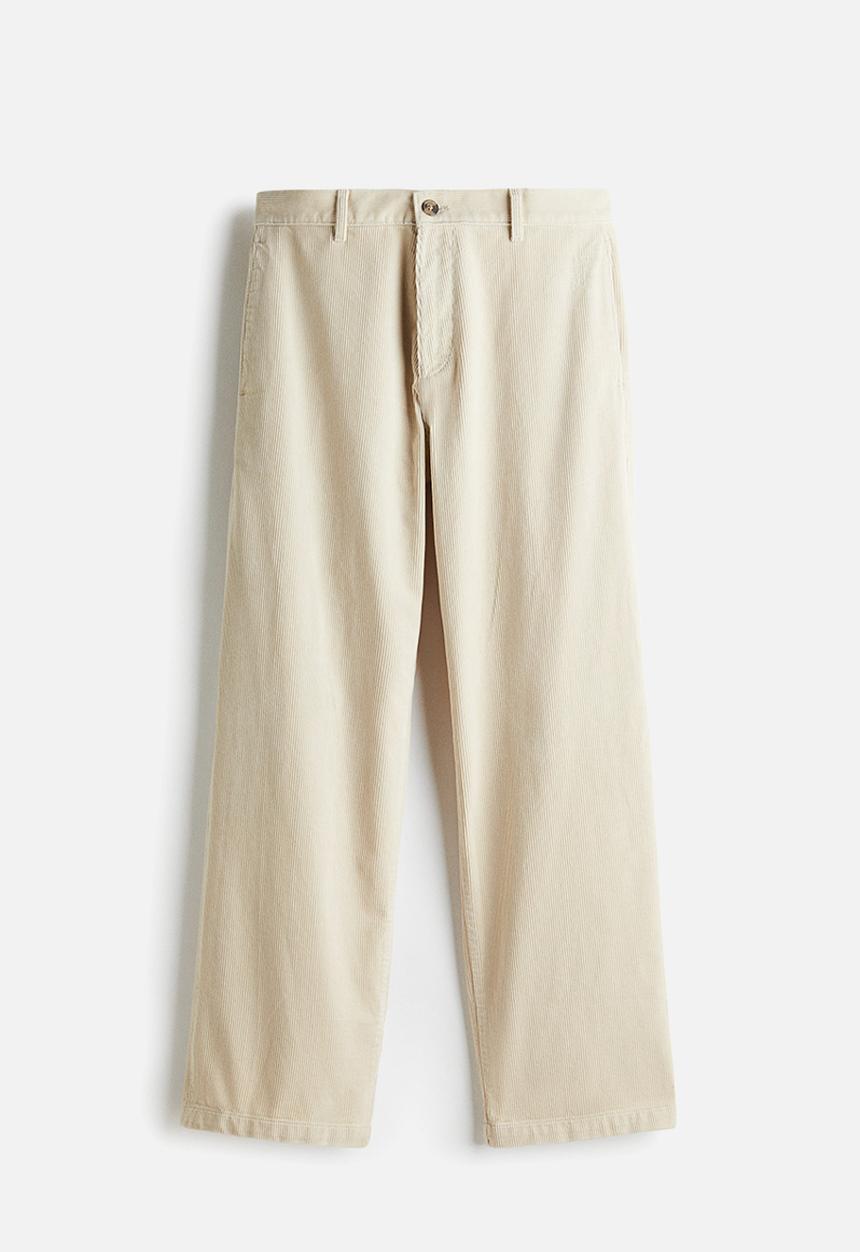 H&M - Relaxed fit corduroy trousers - beige