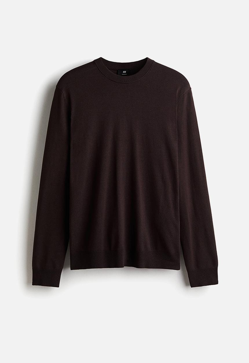 H&M - Regular fit fine-knit jumper - brown