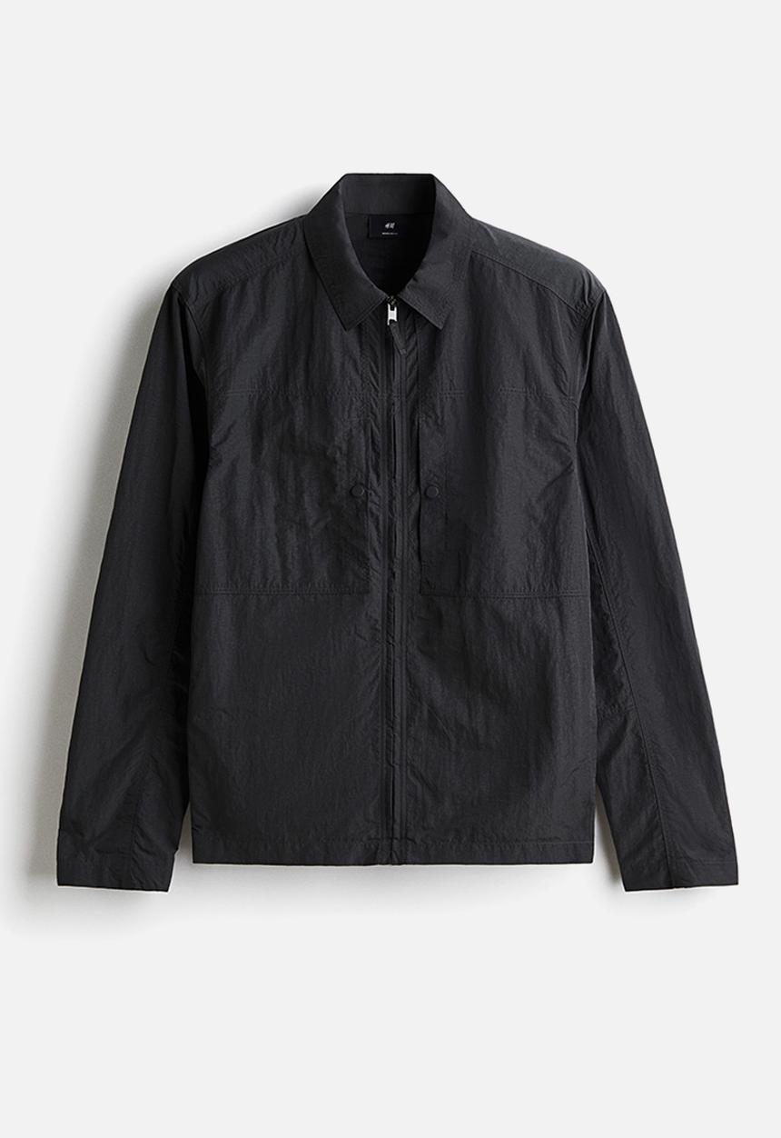 H&M - Regular fit nylon overshirt - dark grey 